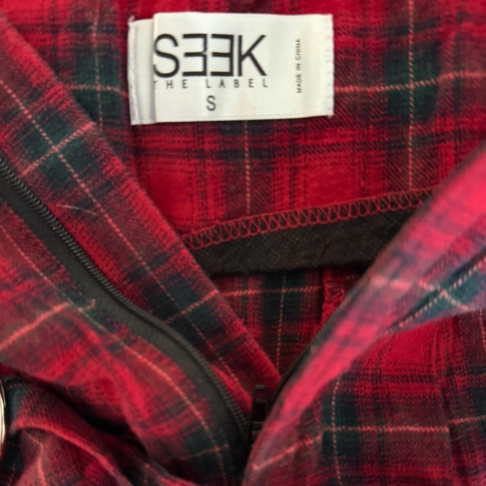 SEEK THE LABEL x LF Red Tartan Belted Pants Women’s S - Picture 8 of 9